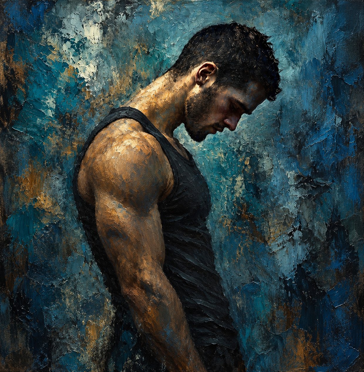 Portrait homme sexy de profil