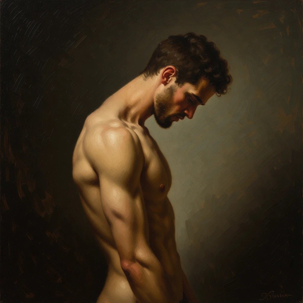Portrait homme nu de profil
