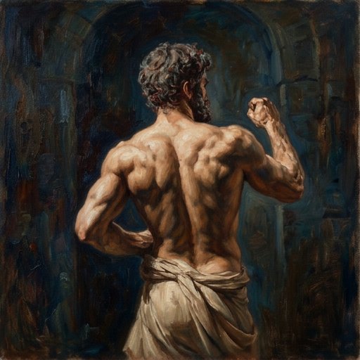 Portrait érotique homme dos musclé