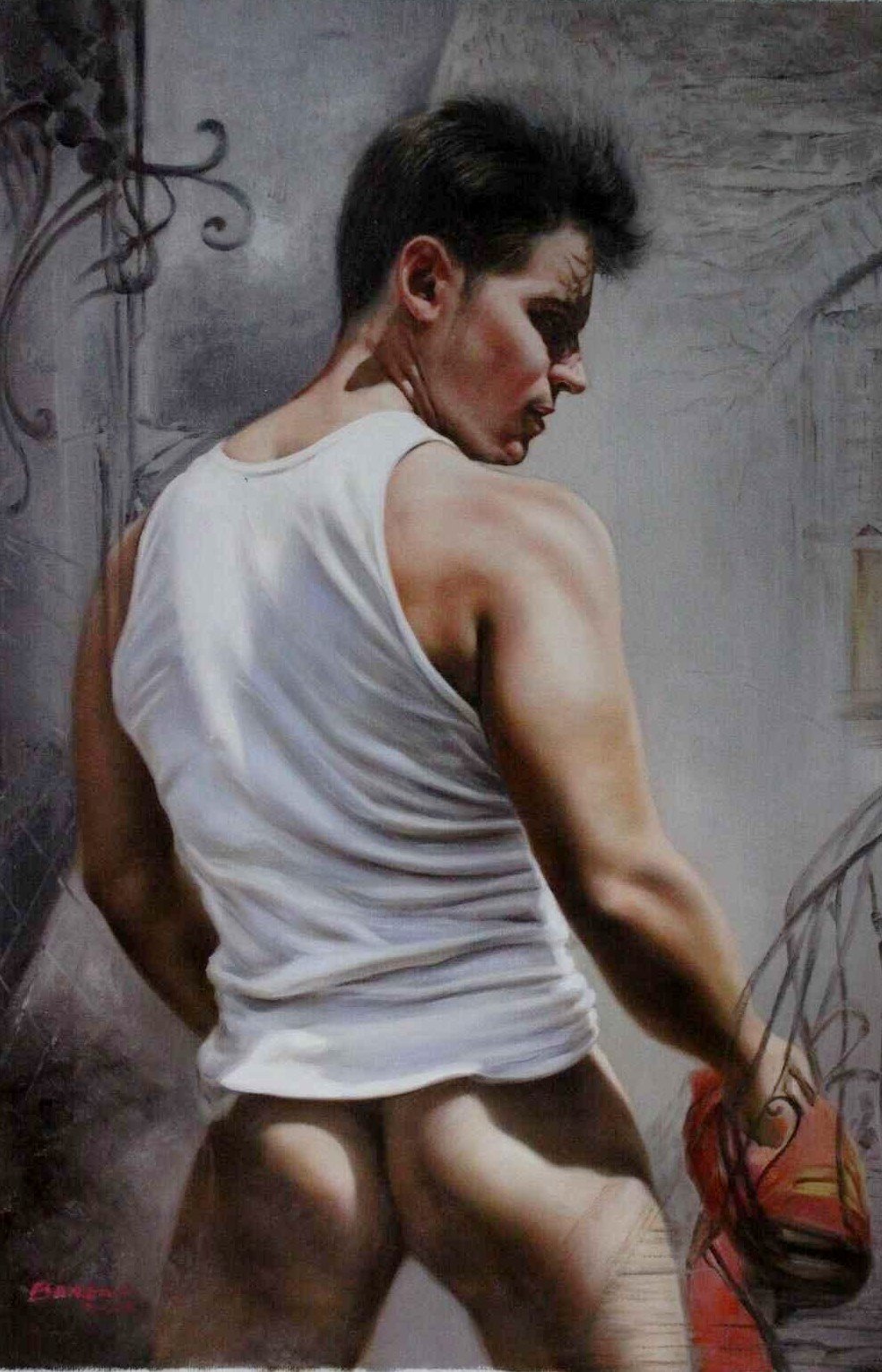 Portrait jeune homme belles fesses