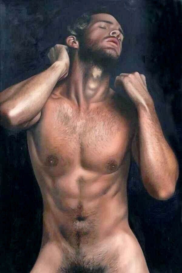 Portrait homme nu scène érotique