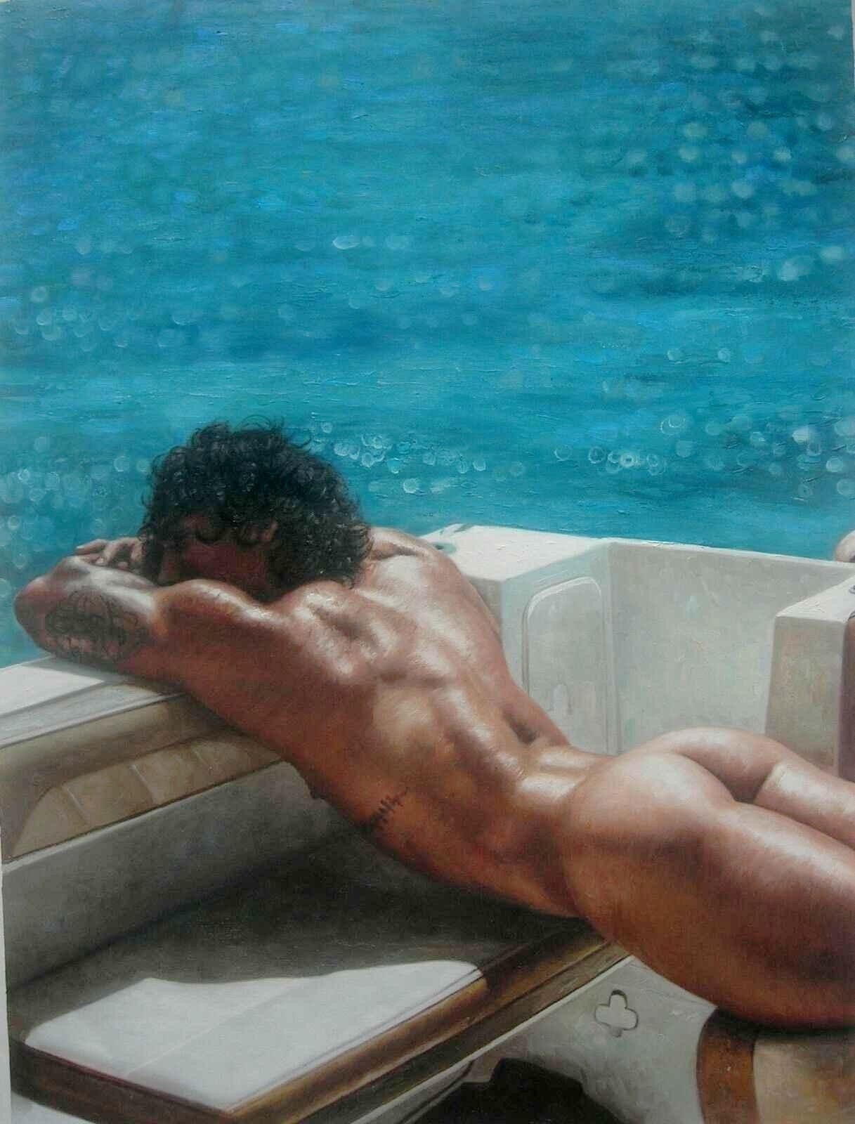 Portrait homme nu au soleil