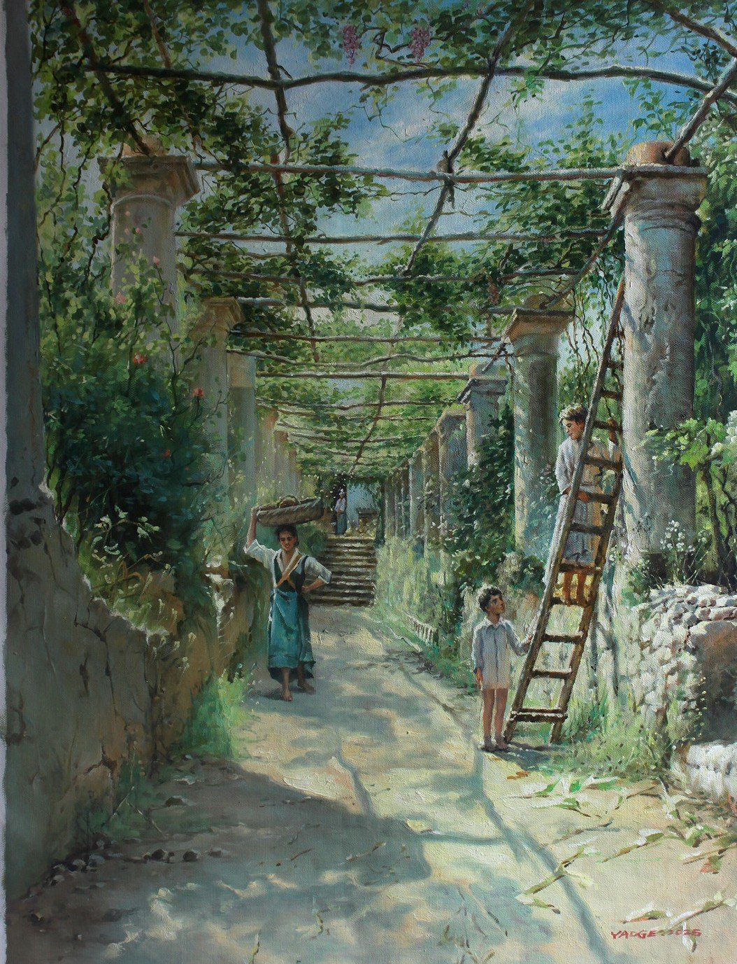 Scène sous la pergola