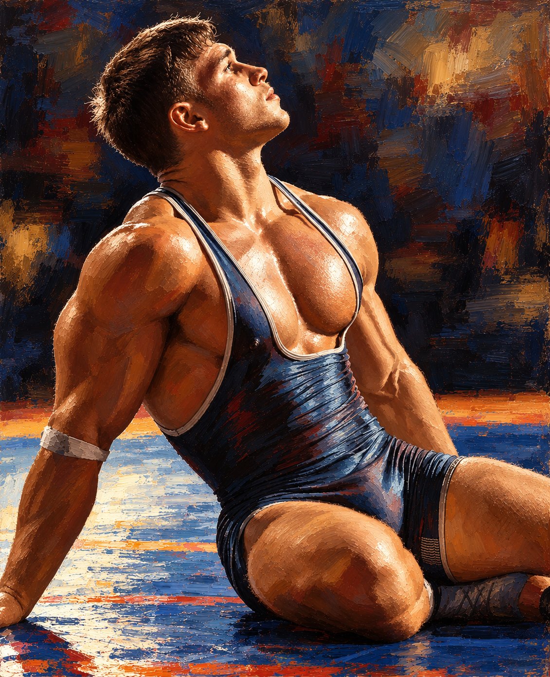 Portrait homme gymnase musclé