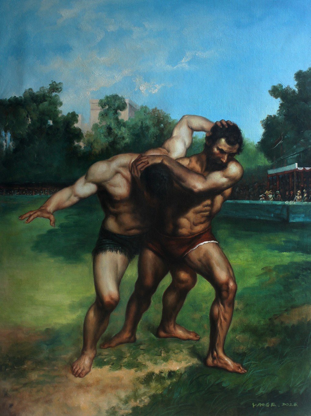 Portrait hommes lutteurs