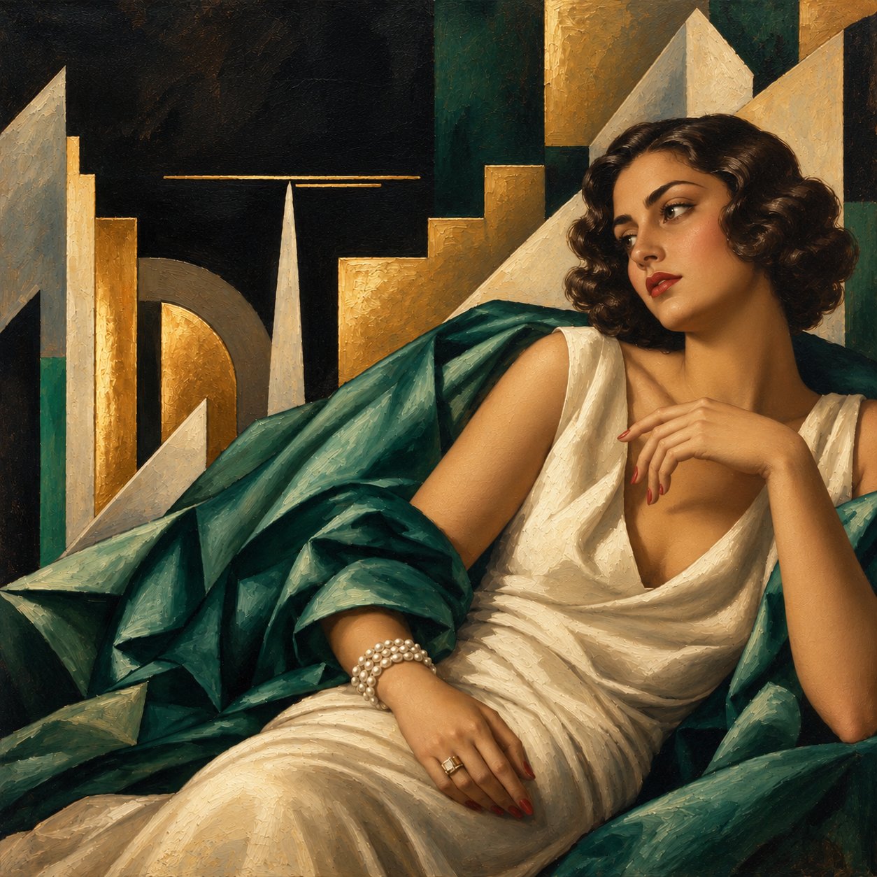 Portrait lady style années 1930 art deco