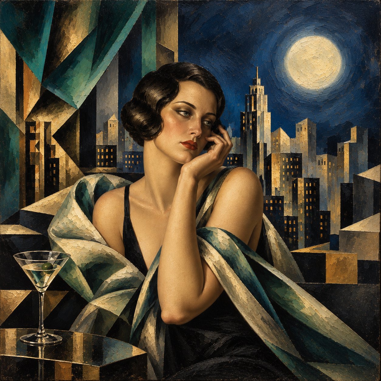 Portrait lady élégance nocturne
