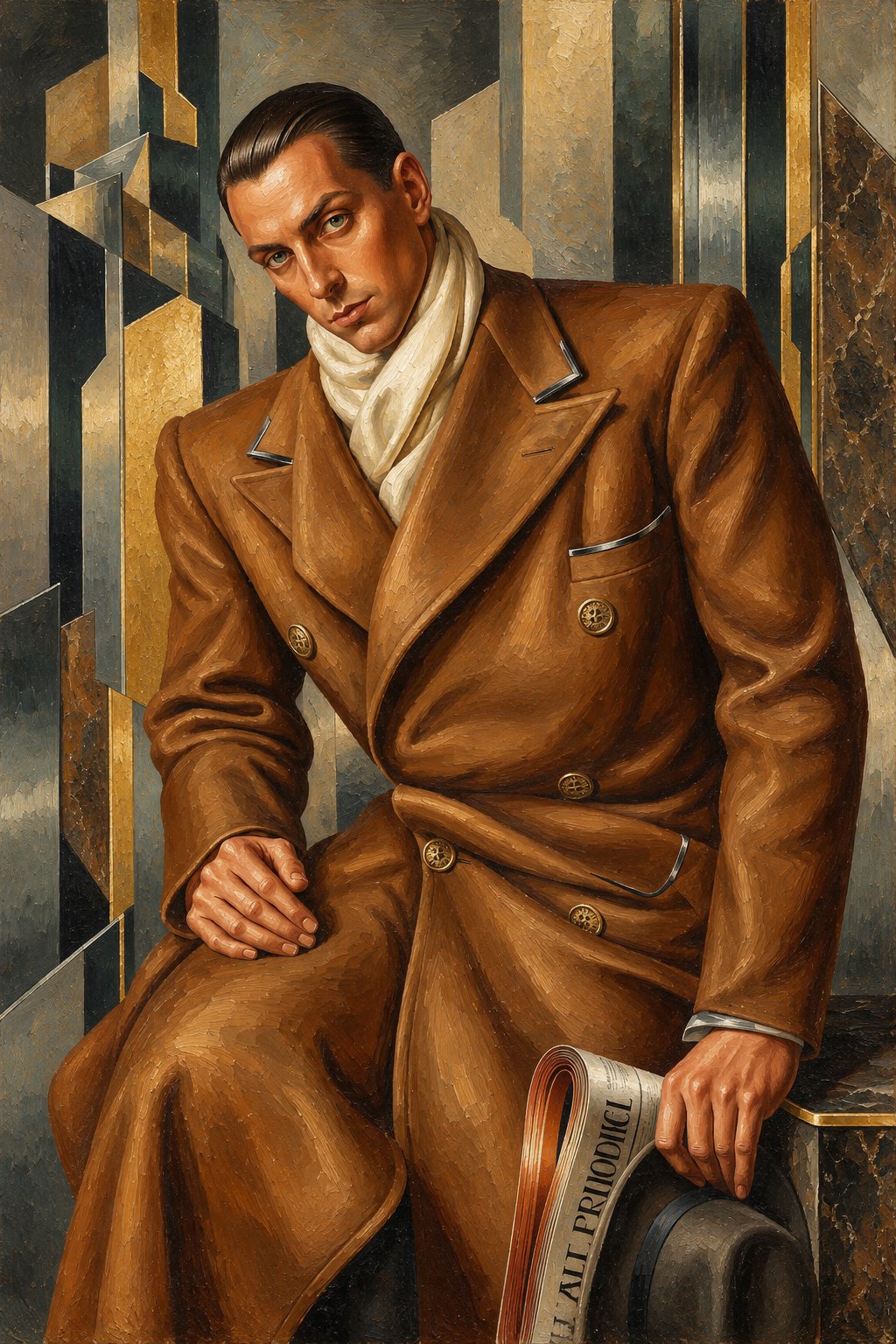 Portrait homme style art deco des années 1930