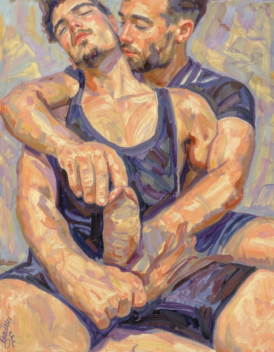 Portrait scène érotique gay lovers hot