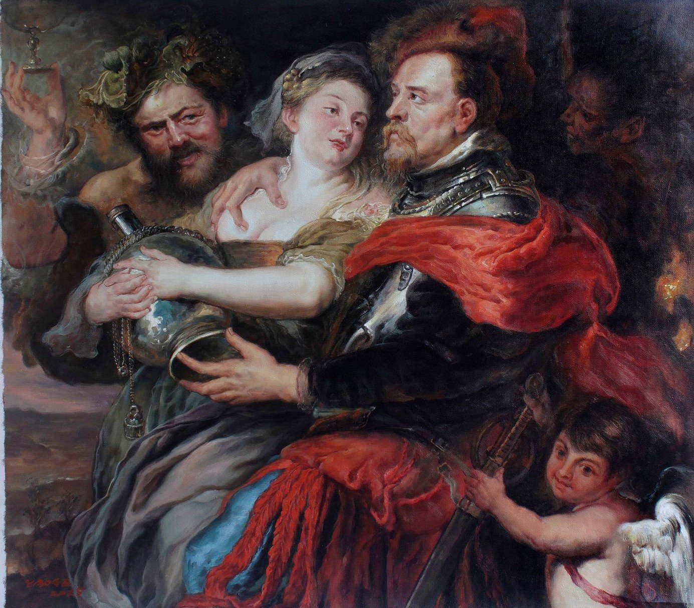 Scène Vénus et Mars d'après Rubens