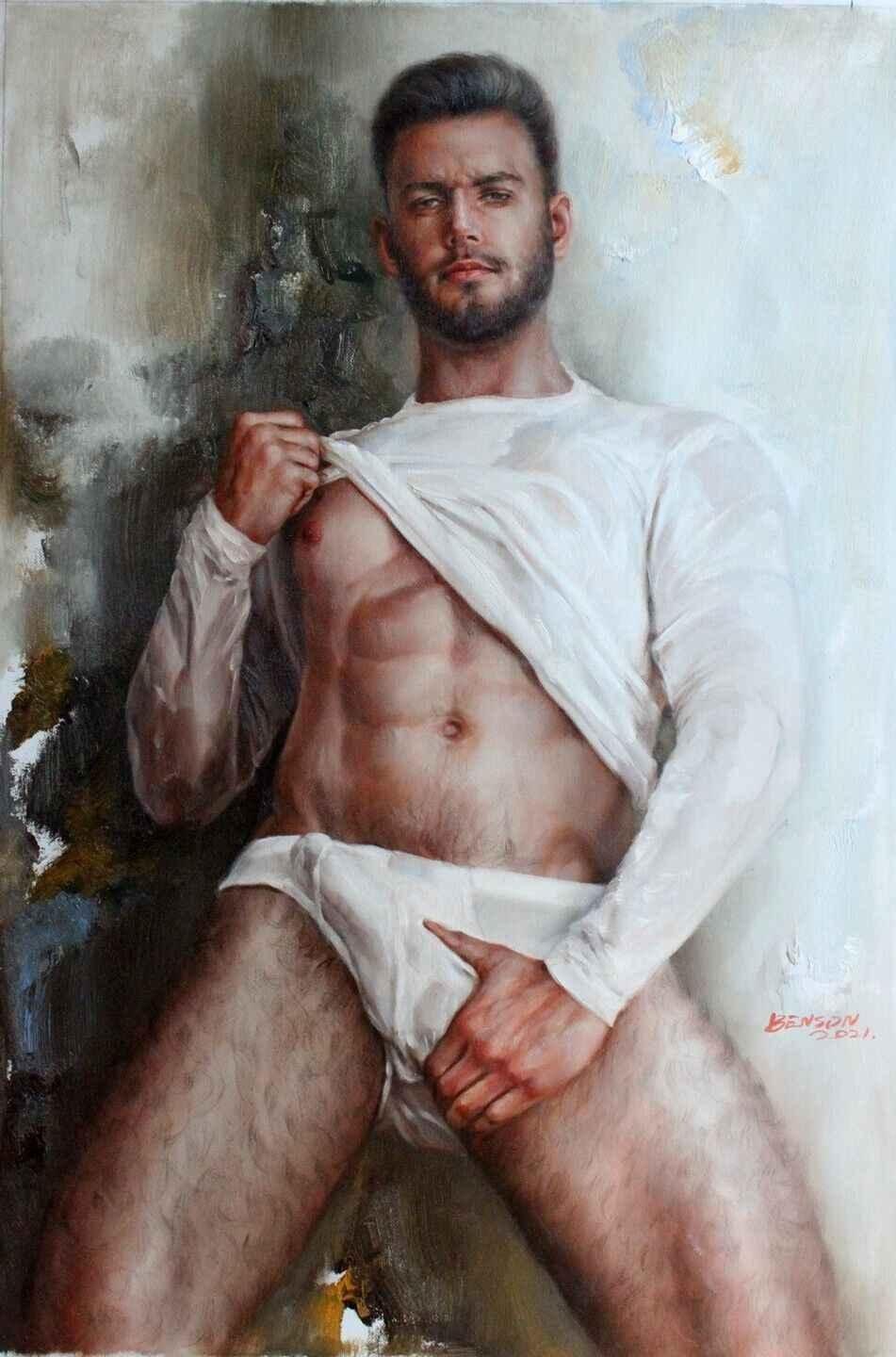 Portrait homme en slip bien rempli