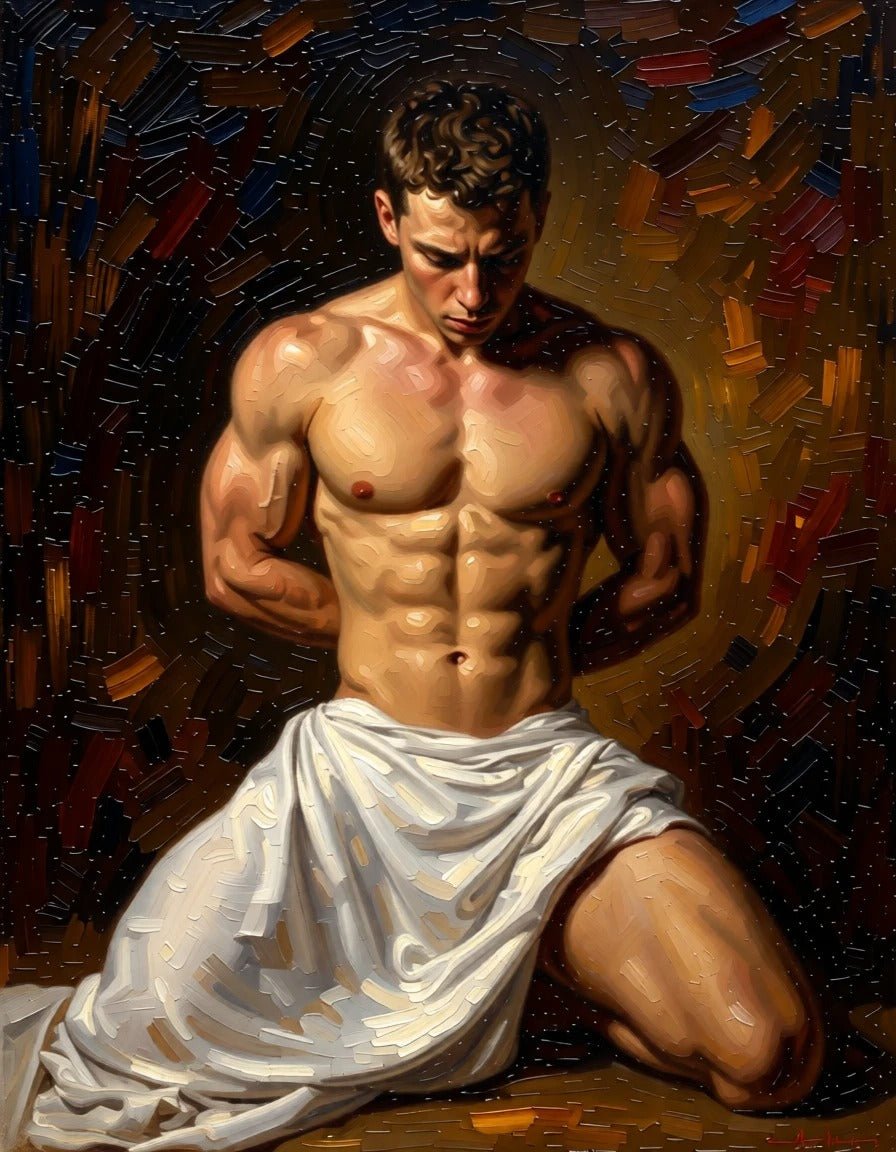 Portrait jeune homme sexy musclé