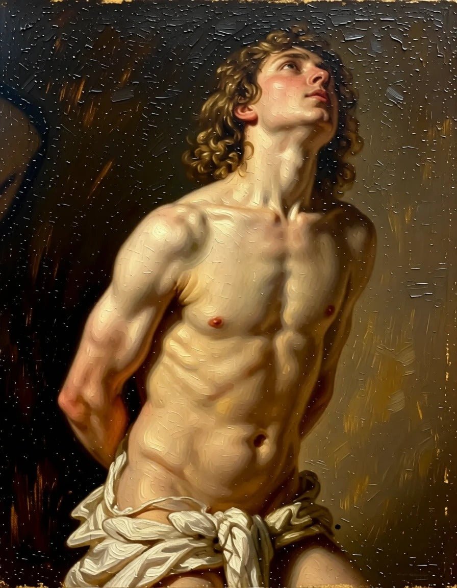 Portrait homme nu martyr style classique