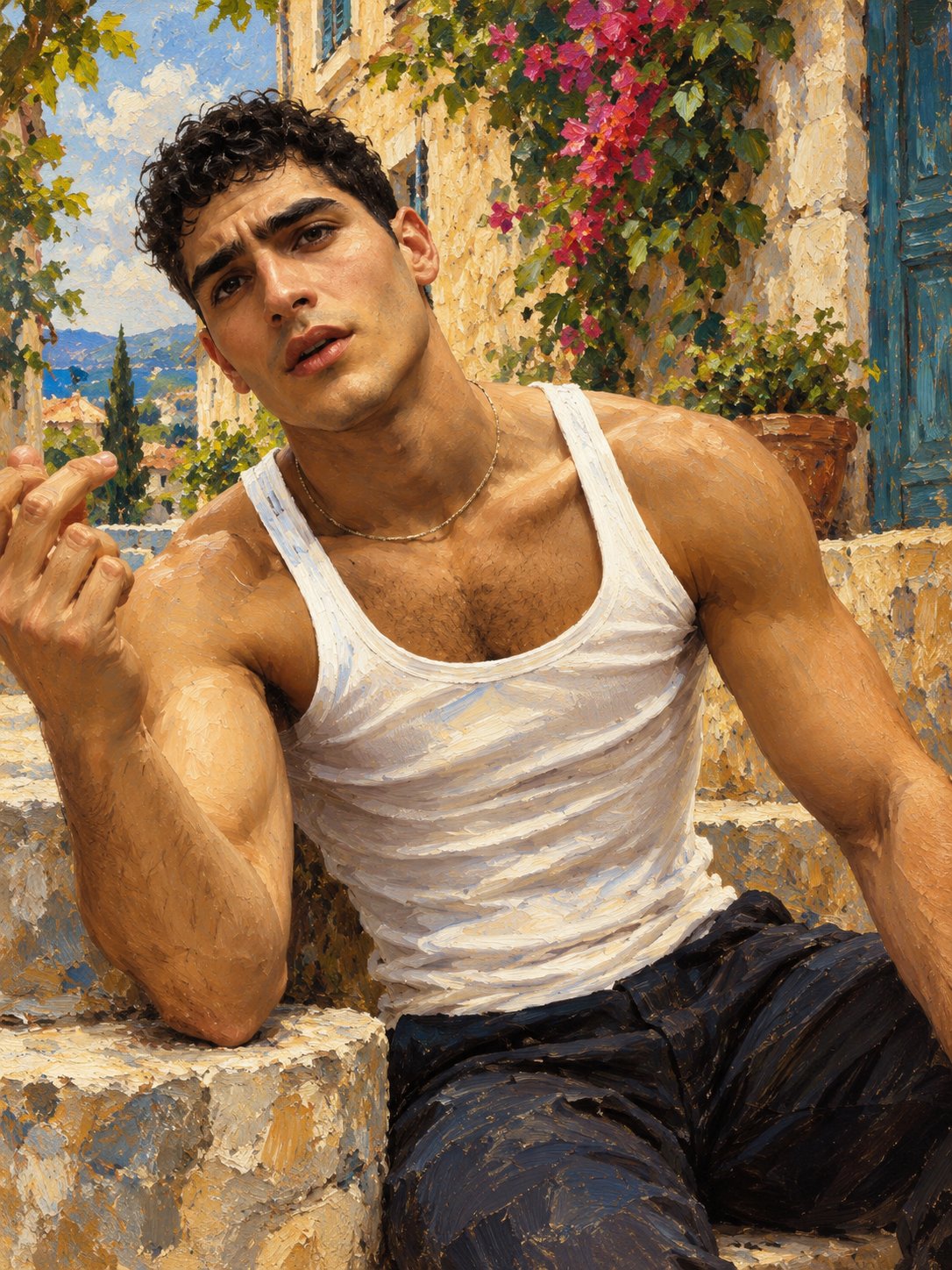 Portrait jeune homme charme italien