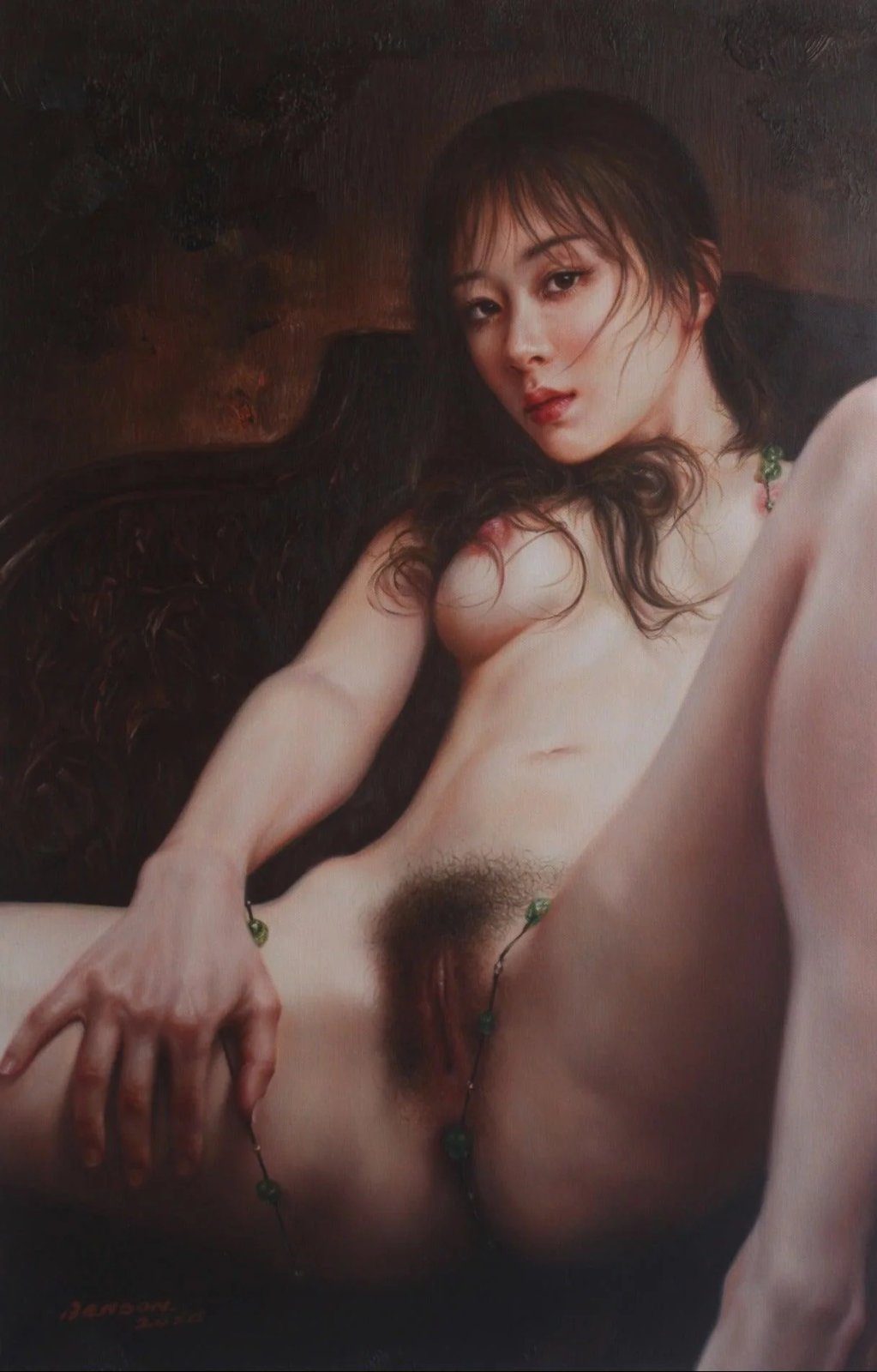 Portrait femme asiatique nue intégrale