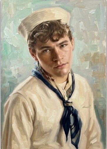 Portrait jeune homme marin US navy