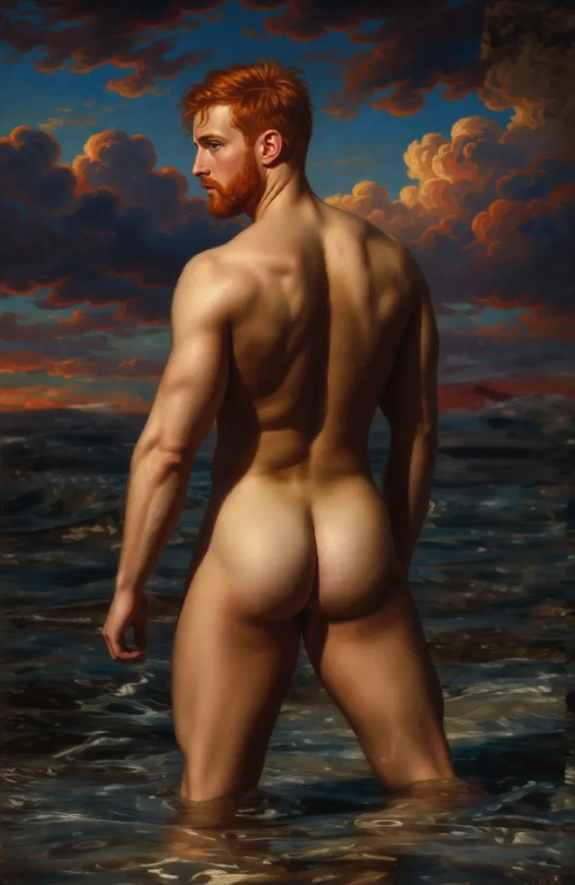 Portrait magnifique homme nu intégrale de dos
